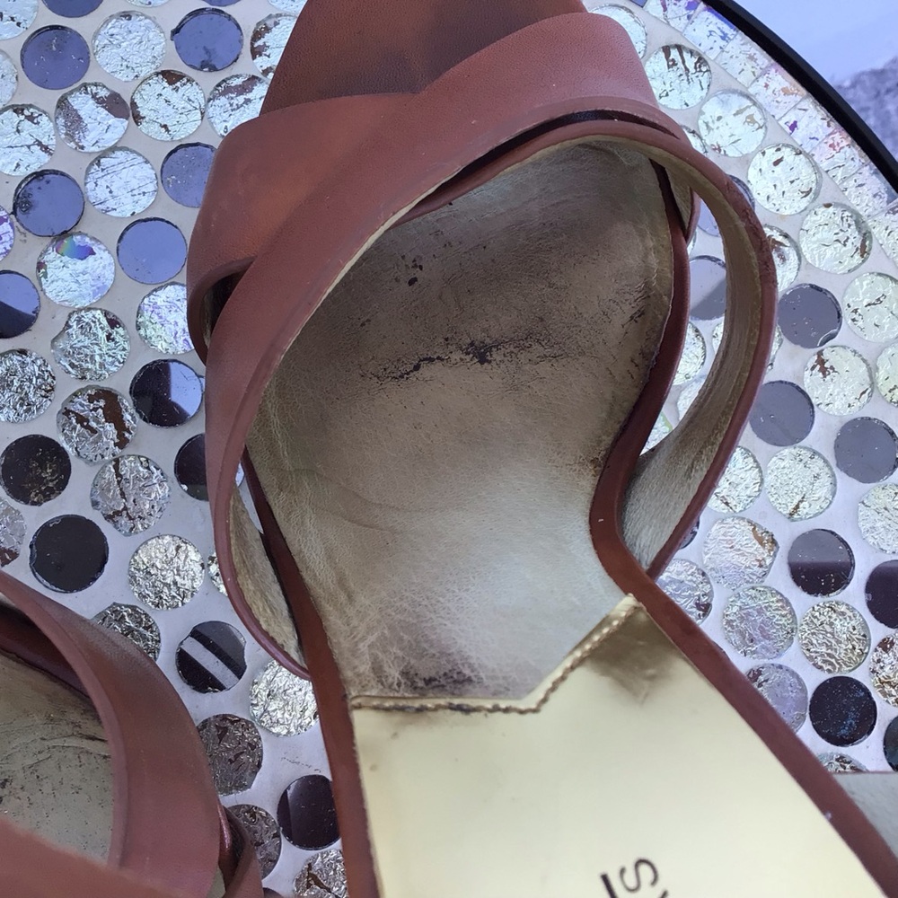 Michael Kors Women's Leather High Heeled Strappy Sandals with Signature Hardware - Picture 5 of 15